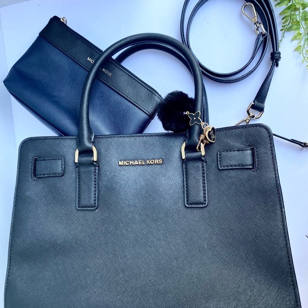 Michael Kors Med Tote Bag Black Safiano Leather - Picture 8 of 9